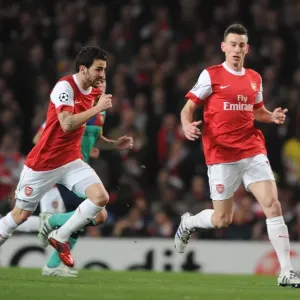 Laurent Koscielny and Cesc Fabregas (Arsenal). Arsenal 2: 1 Barcelona, UEFA Champions League