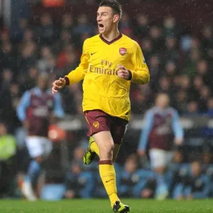 Laurent Koscielny Focuses in Aston Villa vs. Arsenal Premier League Clash (2012-13)
