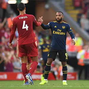 Liverpool vs. Arsenal: Lacazette and Van Dijk Share a Moment after Intense Premier League Clash (2019-20)