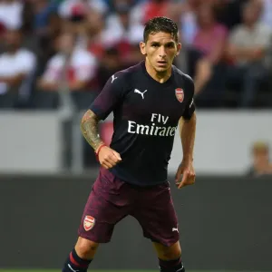 Lucas Torreira in Action: Arsenal vs. SS Lazio, Stockholm 2018 Lucas Torreira in Action: Arsenal vs. SS Lazio, Stockholm 2018