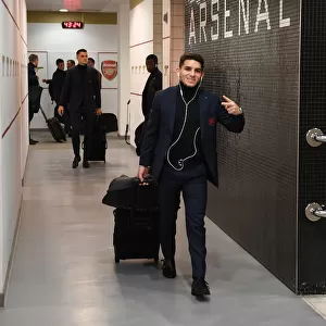 Lucas Torreira in Arsenal Changing Room Before Arsenal v Huddersfield Town, Premier League (2018-19)