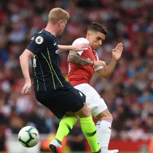 Lucas Torreira (Arsenal) Kevin De Bruyne (Man City) Print