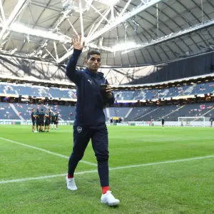 Lucas Torreira Waves to Arsenal Fans Before Arsenal v SS Lazio Pre-Season Friendly in Stockholm, 2018 Lucas Torreira Waves to Arsenal Fans Before Arsenal v SS Lazio Pre-Season Friendly in Stockholm, 2018