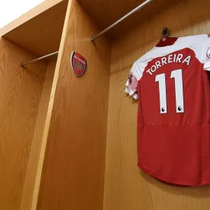 Lucas Torreira's Arsenal Jersey in Arsenal Changing Room Before Arsenal vs Manchester City (2018-19)