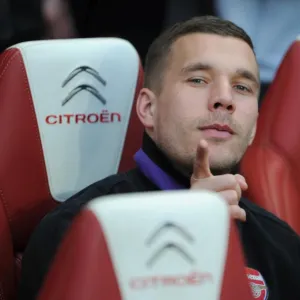 Lukas Podloski (Arsenal). Arsenal 0: 0 Everton. Barclays Premier League. Emirates Stadium, 16 / 4 / 13