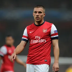 Lukas Podolski in Action: Arsenal vs. Schalke 04, UEFA Champions League 2012-13