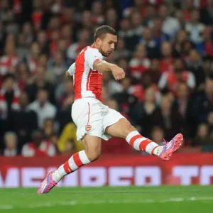 Lukas Podolski in Action: Arsenal vs Southampton, League Cup 2014/15 Lukas Podolski in Action: Arsenal vs Southampton, League Cup 2014/15