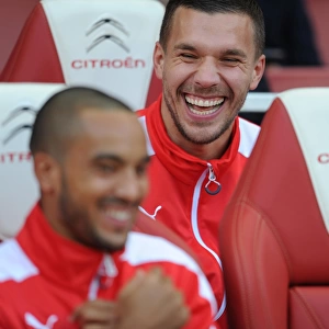 Lukas Podolski (Arsenal). Arsenal 3: 0 Burnley. Barclays Premier League. Emirates Stadium, 1 / 11 / 14