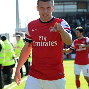 Lukas Podolski (Arsenal) at the end of the match. Fulham 0: 1 Arsenal. Barclays Premier League