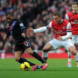 Lukas Podolski (Arsenal) Jason Puncheon (Palace). Arsenal 2: 0 Crystal Palace. Barclays