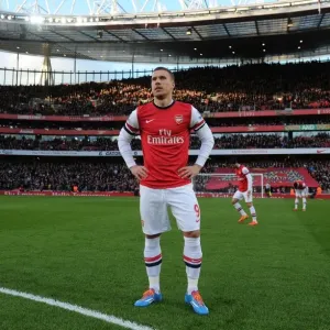 Lukas Podolski: Arsenal's Star Striker in Action Against Crystal Palace, Premier League 2013-14