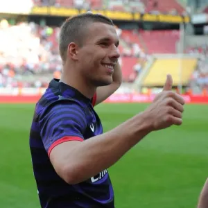 Lukas Podolski Bids Emotional Farewell to Cologne Fans During Arsenal Match (2012-13)