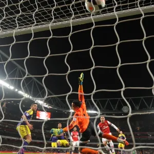 Lukas Podolski Scores First Goal Past Michel Vorm: Arsenal vs Swansea City, Premier League 2013-14