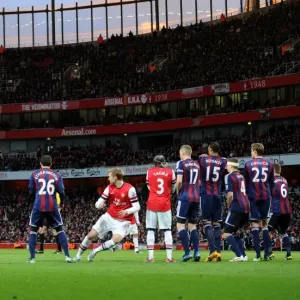 Lukas Podolski Scores Free-Kick Goal: Arsenal vs Stoke City, Premier League 2012-13 Lukas Podolski Scores Free-Kick Goal: Arsenal vs Stoke City, Premier League 2012-13