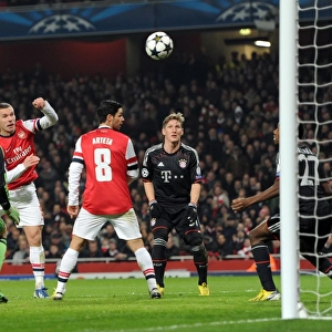Lukas Podolski Scores Stunning Header Against Manuel Neuer and David Alaba in Arsenal vs. Bayern Munich UCL Clash