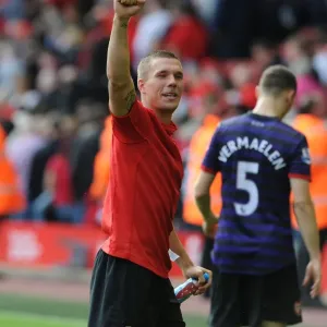 Lukas Podolski's Goal: Liverpool vs. Arsenal, Premier League 2012-13 Lukas Podolski's Goal: Liverpool vs. Arsenal, Premier League 2012-13