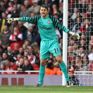 Lukasz Fabianski (Arsenal). Arsenal 1: 0 West Ham United. Barclays Premier League