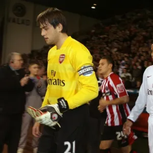 Lukasz Fabianski and Gilberto (Arsenal) Lukasz Fabianski and Gilberto (Arsenal)