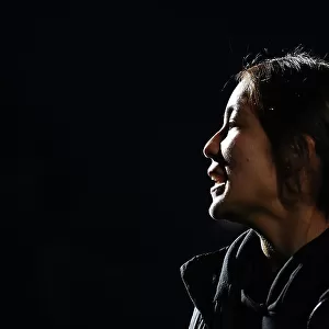 Mana Iwabuchi Inspects Arsenal Women's Pitch Before Arsenal vs West Ham United Match