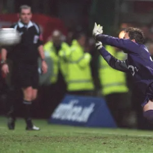 Manuel Almunia saves Doncasters 4th penalty during the penalty shoot out