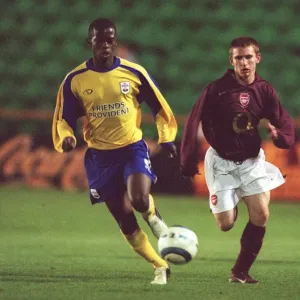 Print of Marc Elston (Arsenal) Eddi Anaclet (Southampton) match Print of Marc Elston (Arsenal) Eddi Anaclet (Southampton) match