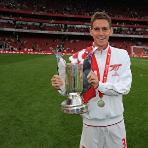 Mark Randall (Arsenal) with the Emirates Cup Trophy. Arsenal 3: 2 Celtic