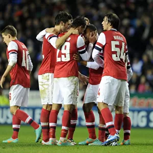 Marouane Chamakh celebrates scoring his 1st goal Arsenals 5th with his team mates