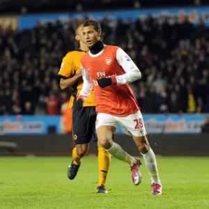 Marouane Chamakh celebrates scoring his and Arsenals 2nd goal. Wolverhampton Wanderers 0