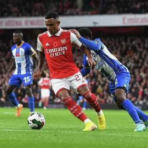 Marquinhos in Action: Arsenal vs Brighton & Hove Albion - Carabao Cup Clash at Emirates Stadium