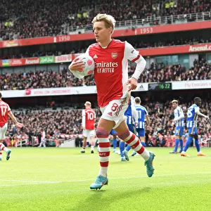 Martin Odegaard in Action: Arsenal vs Brighton & Hove Albion, Premier League 2021-22