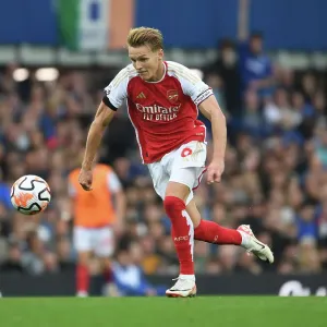 Martin Odegaard in Action: Everton vs Arsenal, Premier League 2023-24