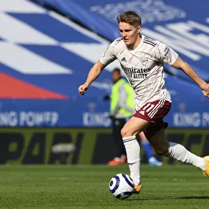 Martin Odegaard in Action: Leicester City vs. Arsenal - Premier League Clash (2020-21)