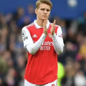 Martin Odegaard Applauding Arsenal Fans: Everton vs Arsenal, Premier League 2022-23