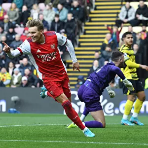 Martin Odegaard Scores: Arsenal's Victory at Watford (Premier League 2021-22)