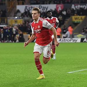 Martin Odegaard Scores the Second Goal: Wolverhampton Wanderers vs. Arsenal FC, Premier League 2022-23