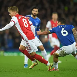 Martin Odegaard vs Allan: Intense Battle at Goodison Park - Everton vs Arsenal, Premier League 2020-21