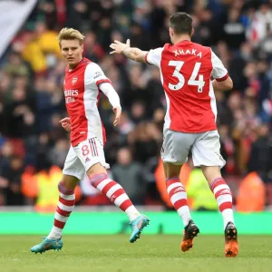 Martin Odegaard's Goal: Arsenal Secures Victory Against Brighton & Hove Albion (April 2022)