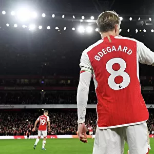 Martin Odegaard's Intense Concentration: Arsenal vs West Ham United (2023-24)