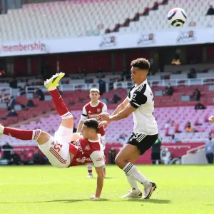 Martinelli's Bicycle Kick Attempt Against Fulham in Empty Emirates Stadium, Arsenal vs Fulham, 2021