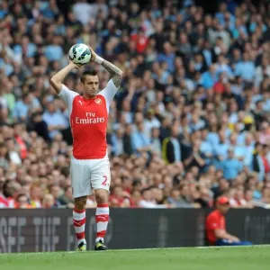 Mathieu Debuchy (Arsenal). Arsenal 2: 2 Manchester City. Barclays Premier League. Emirates Stadium