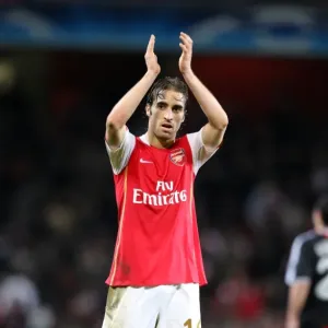 Mathieu Flamini (Arsenal) claps the fans after the match