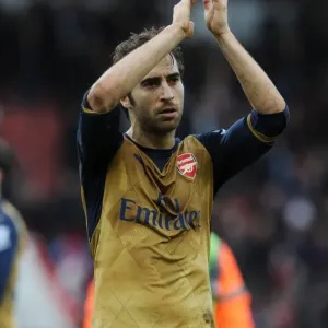 Mathieu Flamini Celebrates with Arsenal Fans: Bournemouth Victory