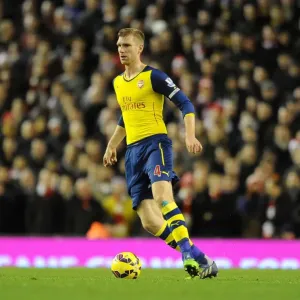 Per Mertesacker at Anfield: Liverpool vs Arsenal, Premier League 2014/15 Per Mertesacker at Anfield: Liverpool vs Arsenal, Premier League 2014/15