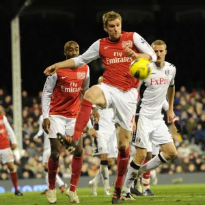 Per Mertesacker (Arsenal). Fulham 2: 1 Arsenal. Barclays Premier League