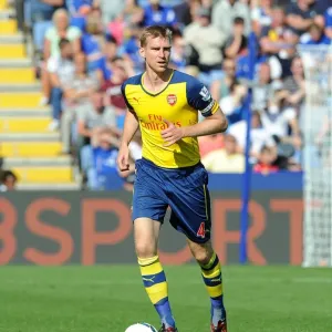 Per Mertesacker (Arsenal). Leicester City 1: 1 Arsenal. Barclays Premier League