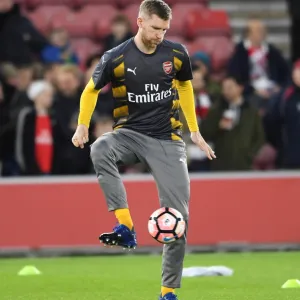 Per Mertesacker (Arsenal). Southampton 0: 5 Arsenal. FA Cup 4th Round. St. Marys Stadium