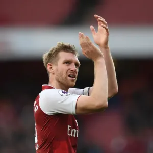 Per Mertesacker Celebrates with Arsenal Fans after Arsenal v Swansea City Match, 2017-18 Per Mertesacker Celebrates with Arsenal Fans after Arsenal v Swansea City Match, 2017-18