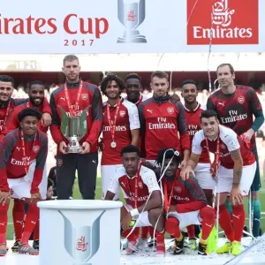 Per Mertesacker Celebrates Emirates Cup Victory with Arsenal