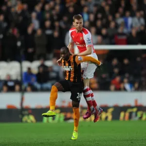 Per Mertesacker defends in action print