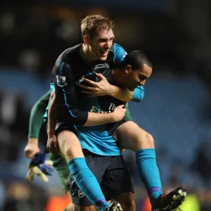 Per Mertesacker and Theo Walcott's Celebration: Arsenal Secure Victory over Aston Villa (2011-12)